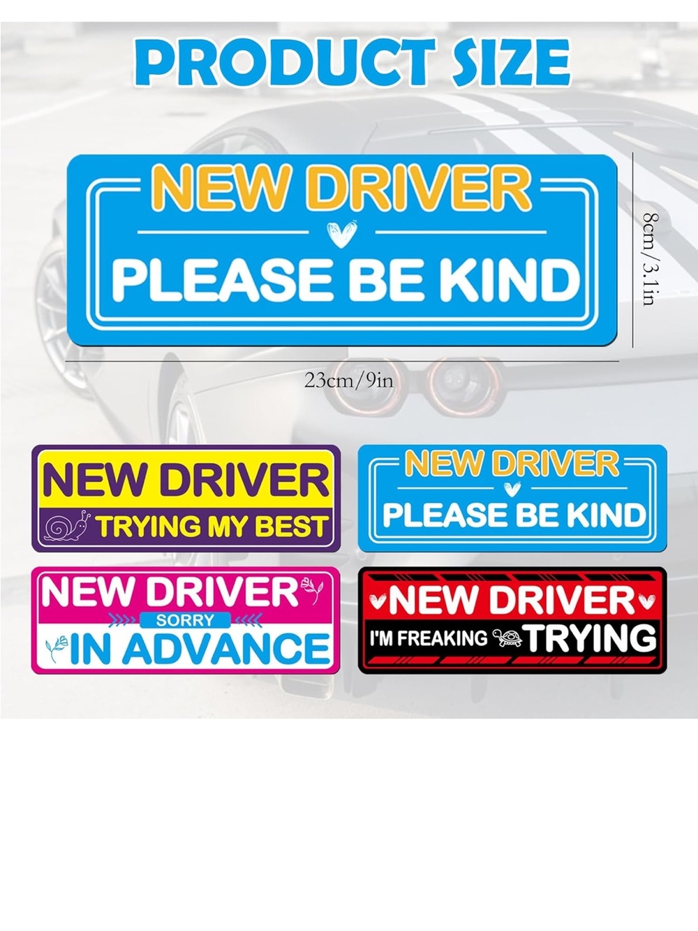 New Driver Magnetic Sign Pack - Multi-Color Set - Picture 2 of 3
